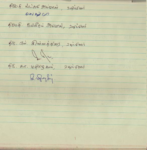 பொதுக்குழுவில் கலந்து கொண்டவர்களின் விபரம்